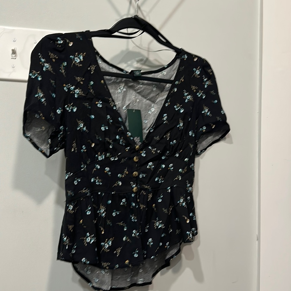 Low cut floral shirt